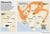  Map of approximate areas of Pakistan Taliban control 