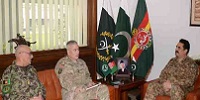  Afghanistan’s Army Chief , General Sher Muhammad and ISAF Commander John Campbell , Chief of Army Staff (COAS) General Raheel Sharif 